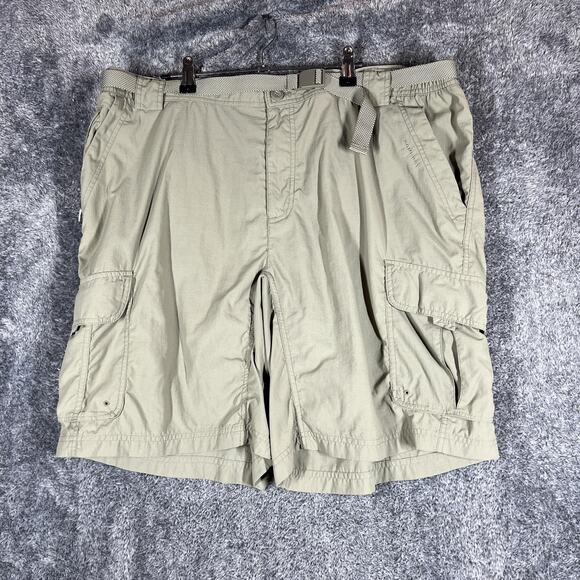 Columbia Titanium Shorts Mens XL Beige Omni Dry Packable Hiking Utility Nylon - Picture 1 of 8